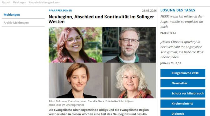 Veränderungen im Pfarrdienst